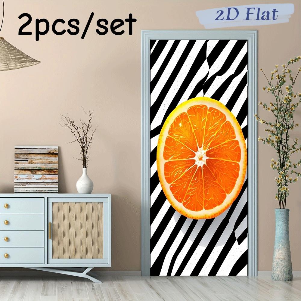 

2pcs Creative Orange Sliced Wall Stickers Modern Simple Home Decoration Stickers Self Adhesive Removable Bedroom Living Room Kit (as the picture,38.5x200cmx2)