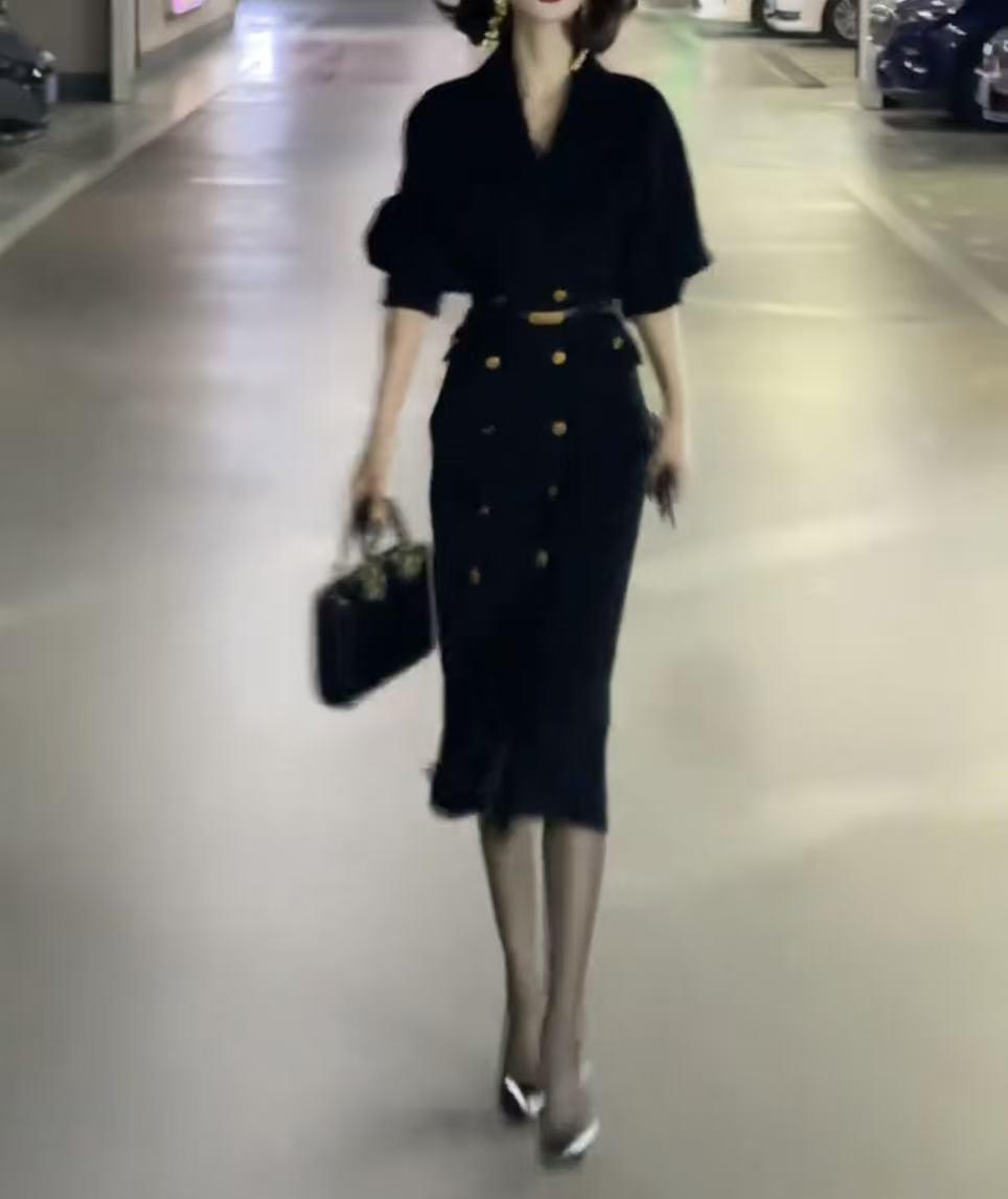 2026 Early Spring Elegant Slim-Fit Mid-Length Dress for Women L