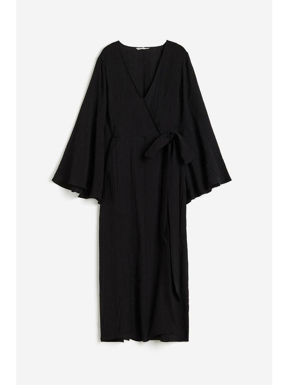 Платье-плиссе HM Wrap Style, черное 1188909002 XSEUR XSP
