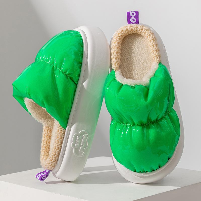 High-top Cotton Shoes Women's Winter Warm Snow Boots Indoor Home Non-slip Thick-soled Bag and Cotton Slippers