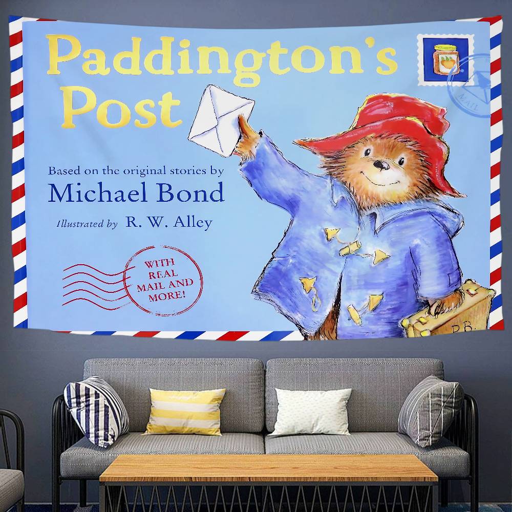 PPaddington Bear Chart Tapestry For Living Room Home Dorm Decor Art Home Decor
