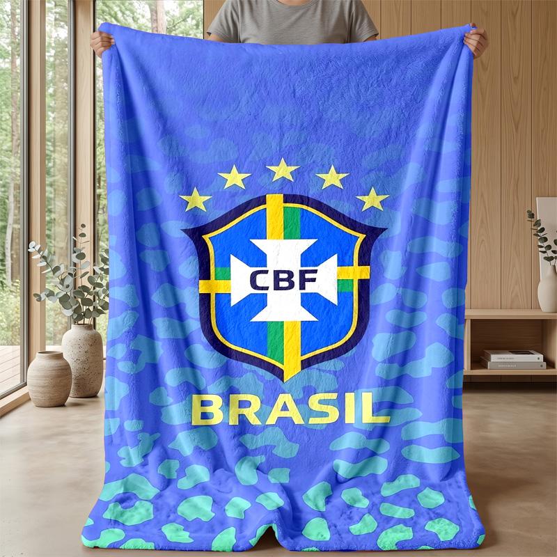Brazil national football team Theme blanket Soft Flannel Blanket Plush Throw Blanket Cozy Sofa Bed Blanket for Home Decor