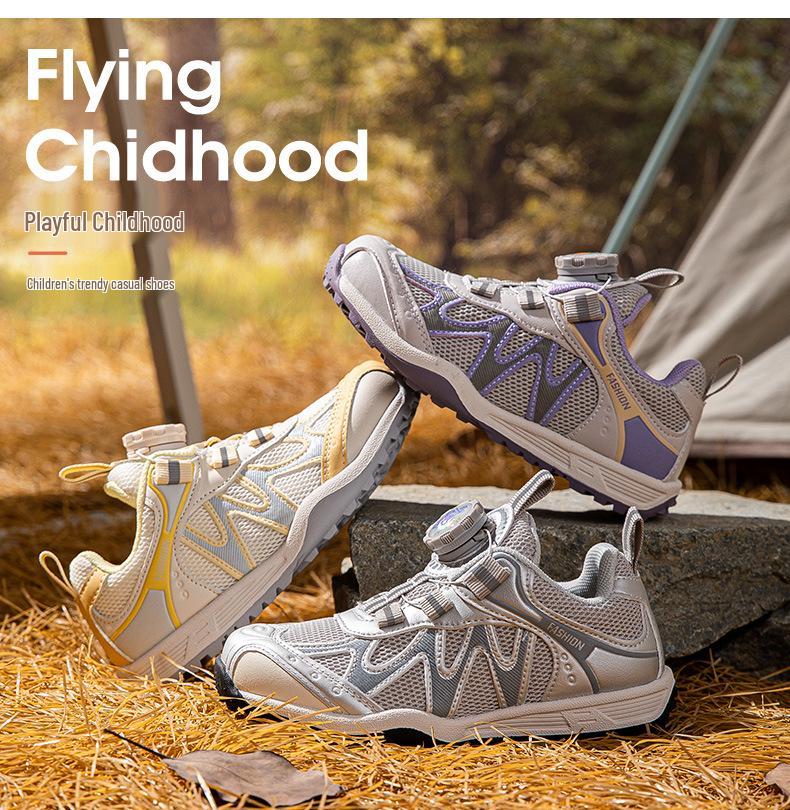 2025 Kids' Fall Sports Shoes: Boys' & Girls' Low-Top Non-Slip Running Shoes with Rotating Button - Fashionable & Versatile