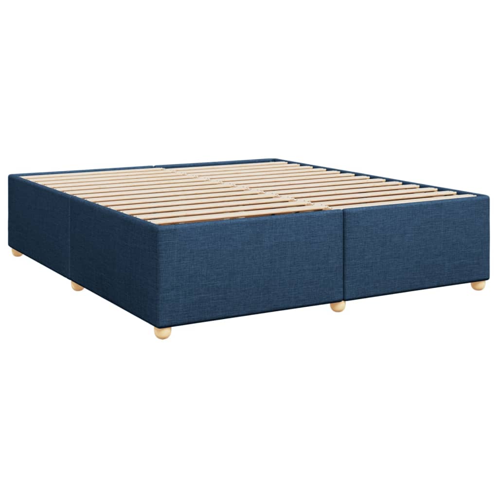 Box Spring Bed with Mattress Blue 200 x 200 cm Fabric
