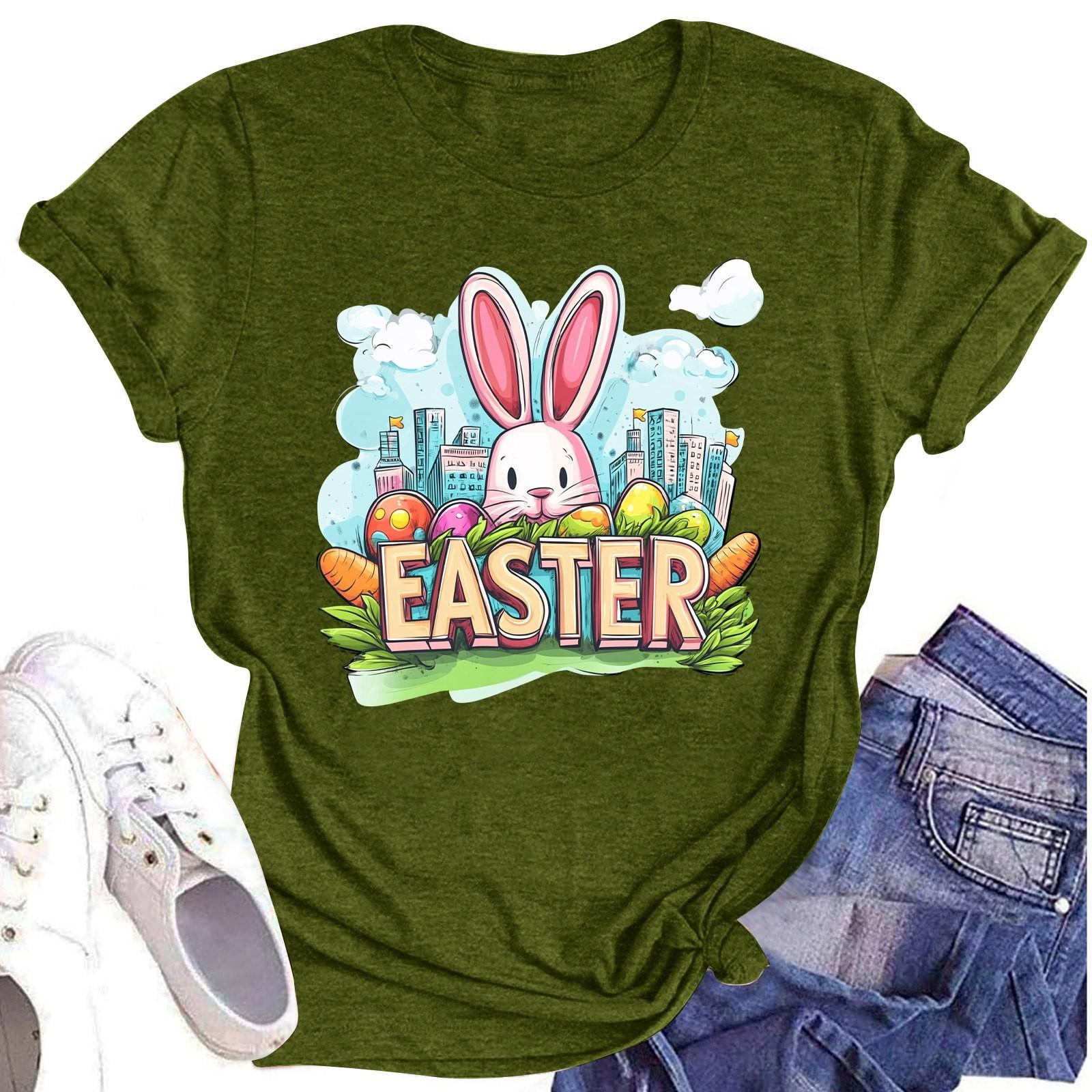 

Женская повседневная футболка с короткими рукавами и круглым вырезом с принтом и буквенным топом L армия зеленый