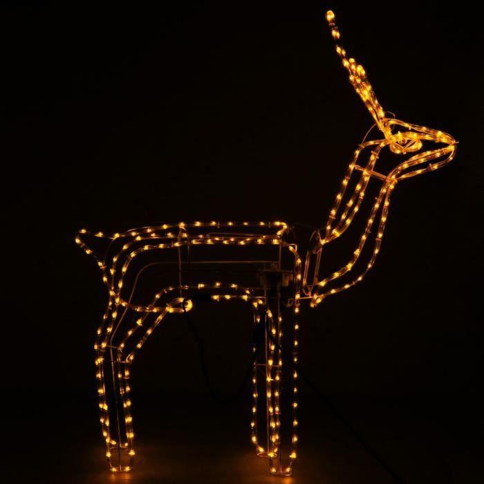 Décoration de Noël - SPRINGOS - Renne animé - 288 LED - 95 cm - Blanc chaud