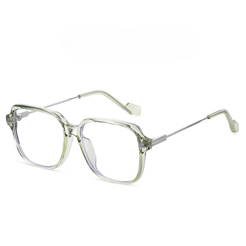 New TR Mixed Metal Flat Mirror Big Box Square Transparent TR Frame Glasses Unisex Flat Mirror Glasses Frame