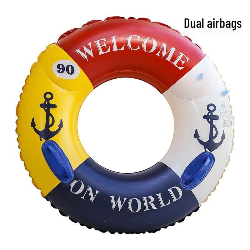Thickened Anti-Rollover Dual-Chamber Swimming Ring