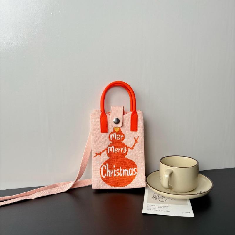 Mobile phone bag flower knitted bag niche versatile shoulder messenger bag trendy tote bag flower knitting