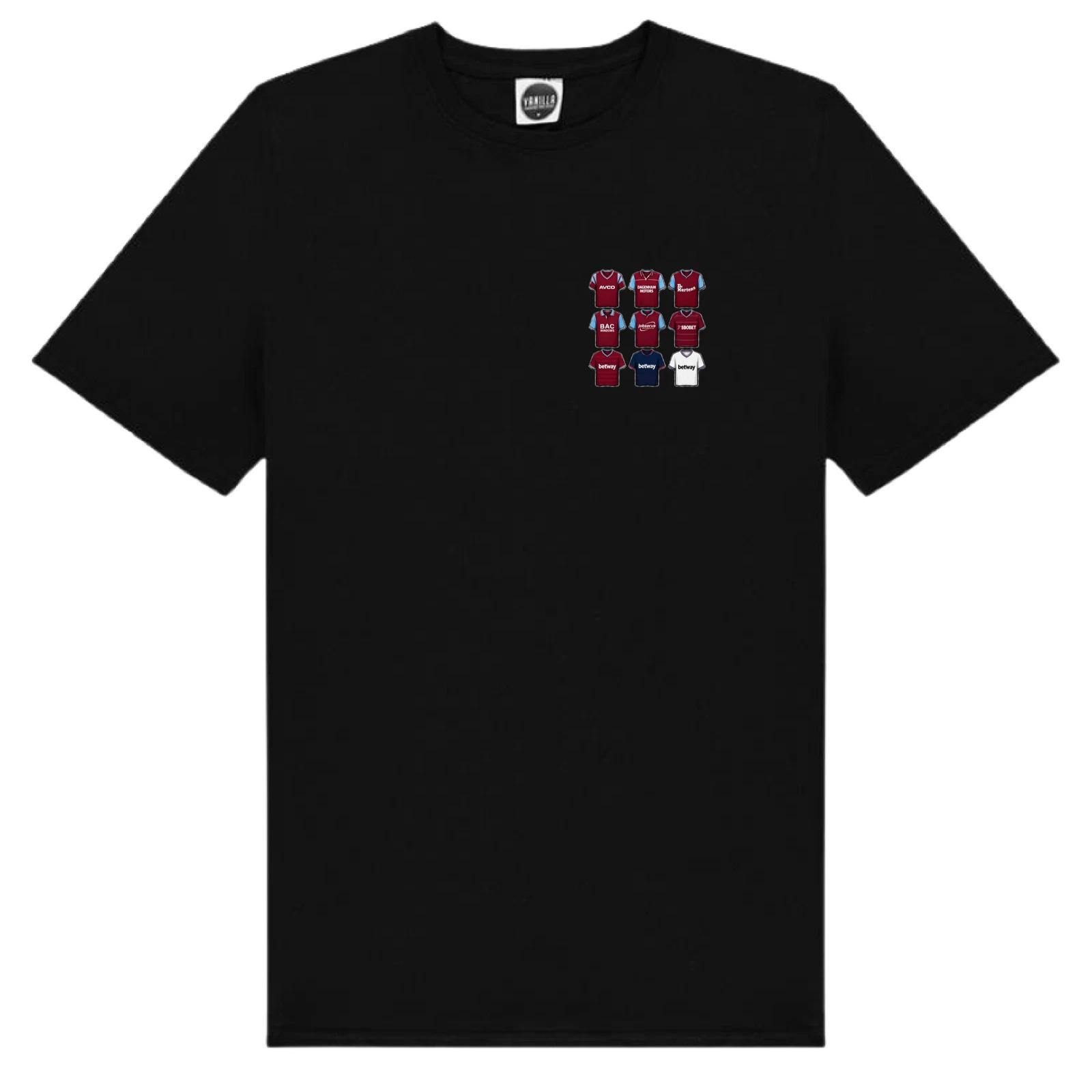 West Ham United FC T-Shirt Old Shirts Style Logo Shirt WHUFC Birthday Xmas Gift 2XL