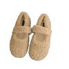 Flat-bottomed lamb wool shoes for women's winter wear 2025 new velvet beanie shoes with Mary Jane single shoes