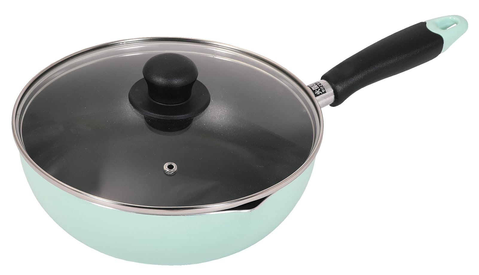 

Pearl Metal Frying with Fluoropolymer Induction and Gas Deep Frying Pan with Glass Pan, 22cm, 2.3L, Graduations, Coating, Compatible, Lid, Green, зелёный