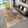 Natürliche Holzmaserung Retro Jahresringe Großer Teppich Rutschfester Teppich für Schlafzimmer Wohnzimmer Sofa Fußmatte Heimdekoration Bodenmatte