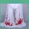 Elegant Women Flowers Printed Long Soft Chiffon Scarf Wrap Shawl For All Seasons