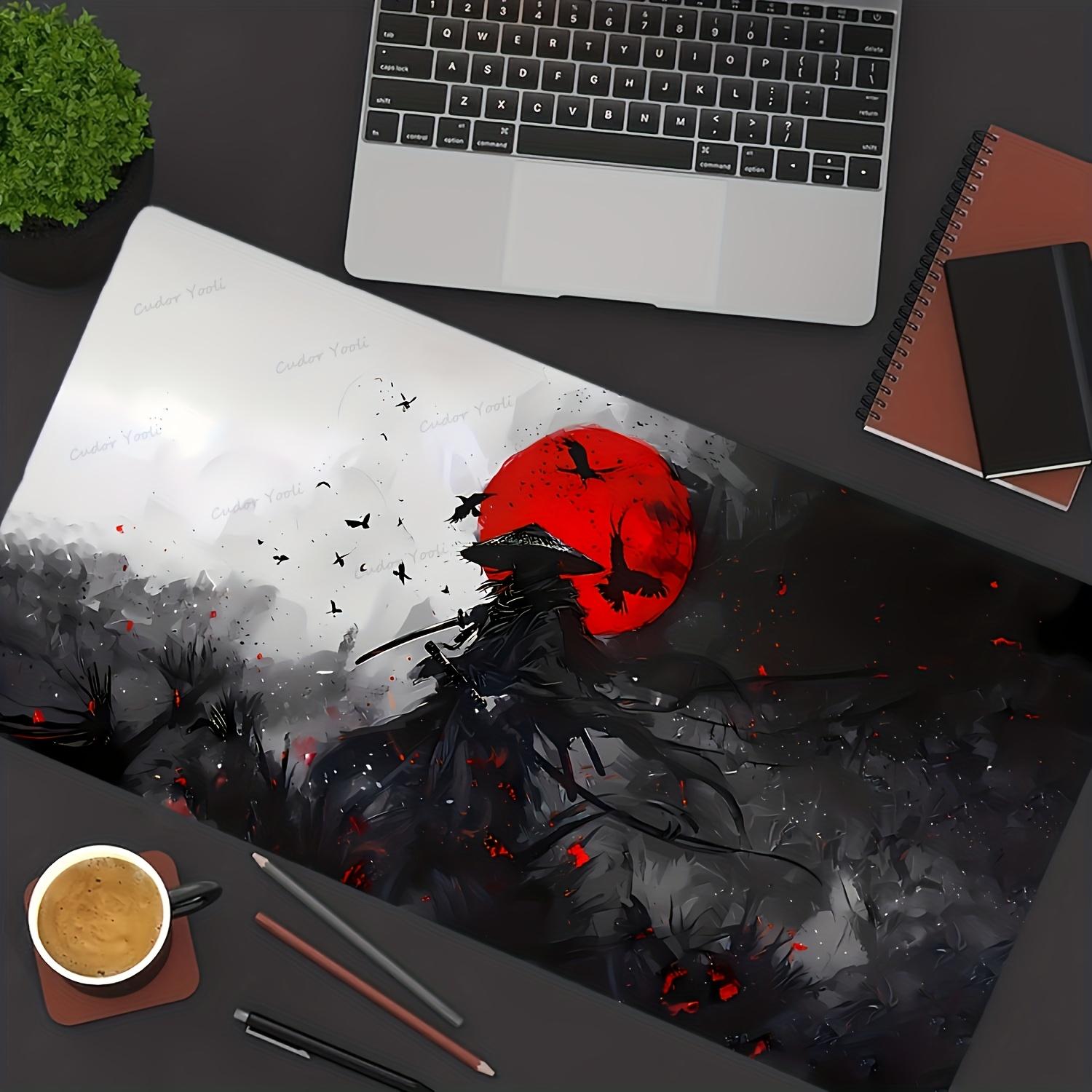 Japanese Samurai Anime Gaming Desk Mat NonSlip Rubber Mouse Pad for Gamers NonSlip Rubber Desk Mat for Keyboard Laptop 800X300x2mm