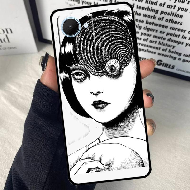 Horror Manga Style For Realme GT7 Pro GT6 C67 C65 C63 C61 C55 C53 C51 C71 C75 10 11 12 13 14 15 Pro Plus Case