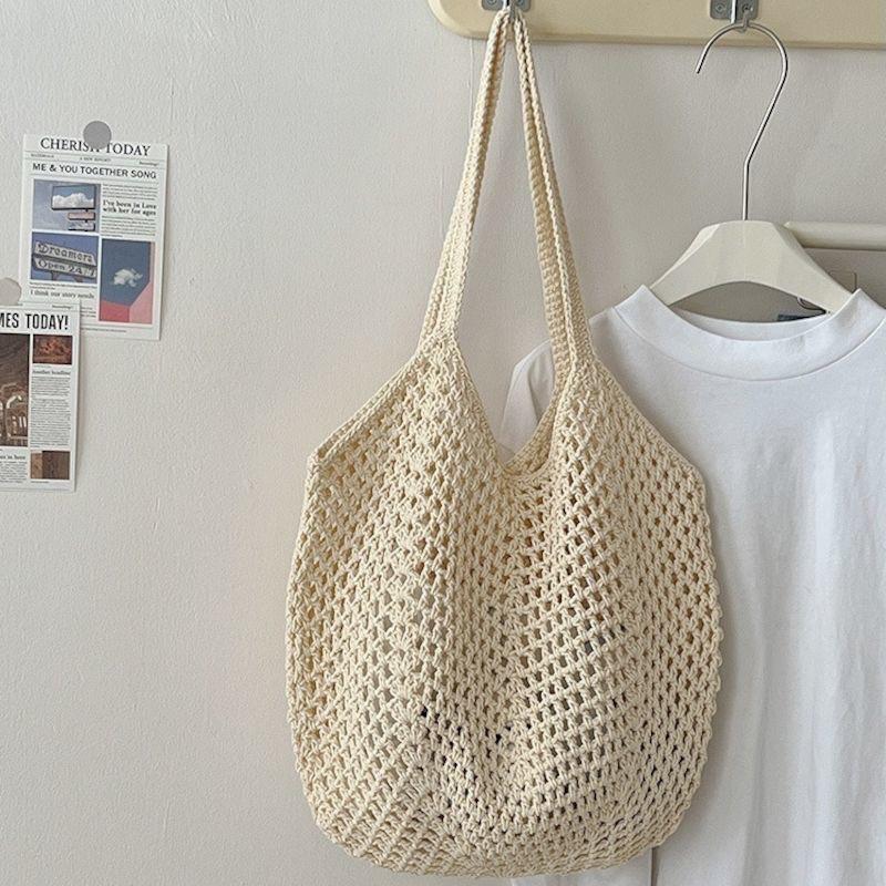 Large capacity tote bag woven bag summer shoulder bag women s hand-woven bag new holiday beach bag