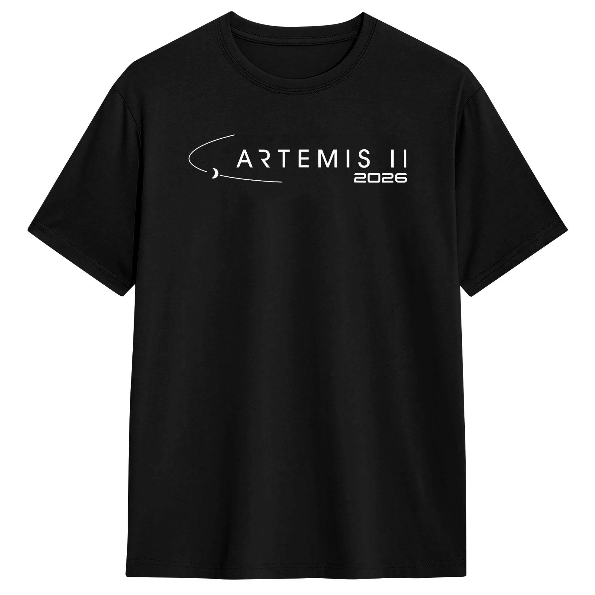 Космическая ракета Artemis II Запуск Миссия на Луну Футболки для Мужчин Повседневные Футболки 100% Хлопок С Коротким Рукавом Топы S разноцветный