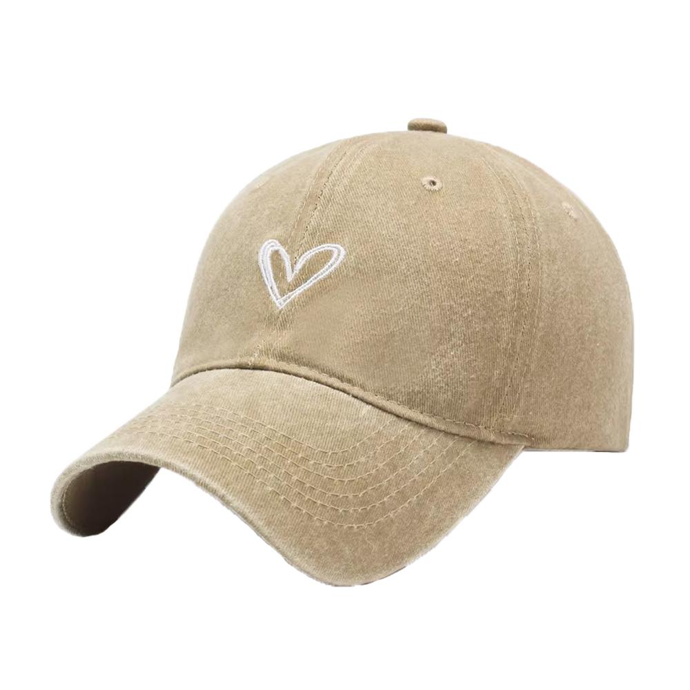 New Washed Baseball Cap for Women,Unique casual sports hat Baseball cap Heart-shaped adjustable hats for Outdoor Activities