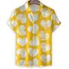 Cartoon 3d Print Love Heart Hawaiian Shirt Men Women Summer Short Sleeve Tees Lapel Button Shirts Tops Street Oversized Blouse