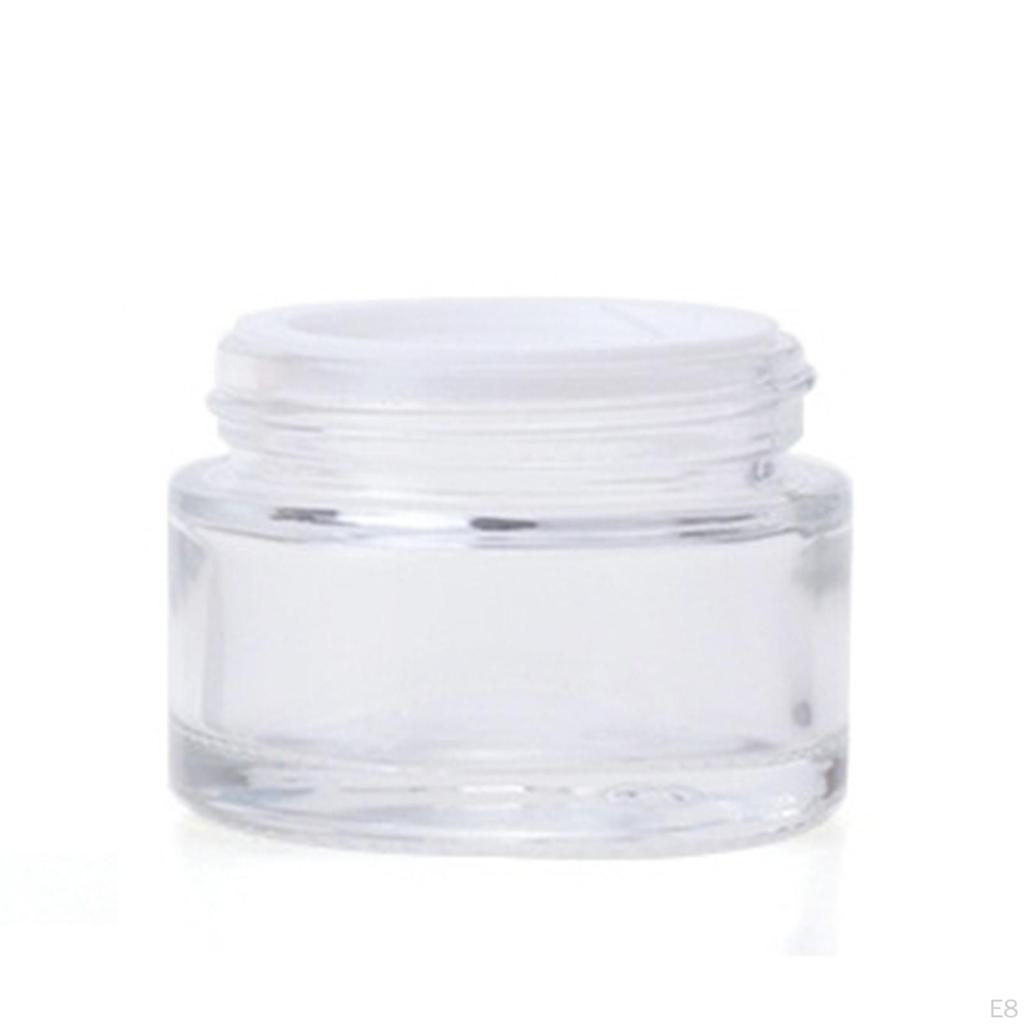 10 Pieces Clear Cosmetic Glass Jar Cream Container Pot for Skin Care Eye Shadow Remover Creams