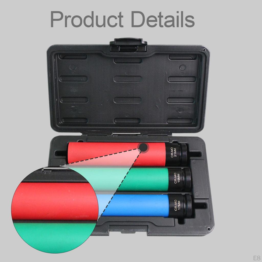 Wheel Protector Impact Sockets 1/2 Inch Drive Accessories Professional Easy To Use 6 Point