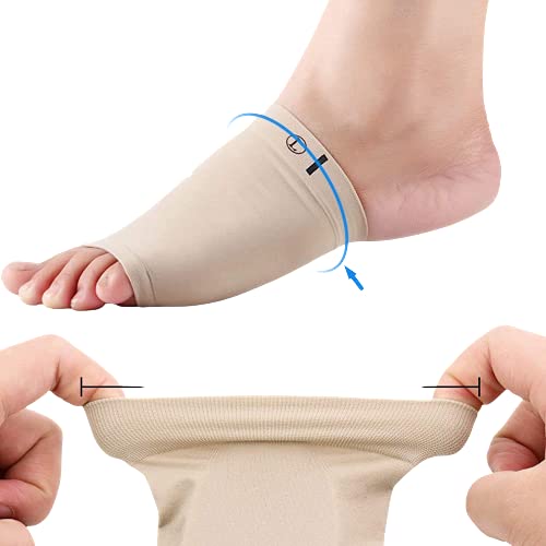 AMENDAS Compression Arch Support Sleeves with Gel Cushion, Elastic Bandage Arch Flatfoot Cushioning Orthotics Massage Pads Insoles Foot Socks Rel