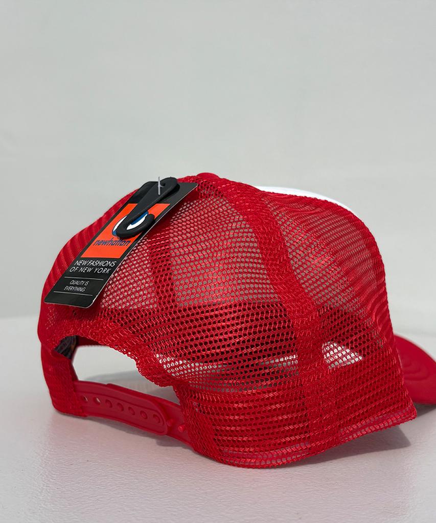Nyuhaeteun Poly Mesh Cap (White/Red)