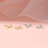 Smile Stud Earrings Women's Minimalist Niche Design Sense Geometric Earrings Xia Yang Ear Hole Flash Diamond Earrings