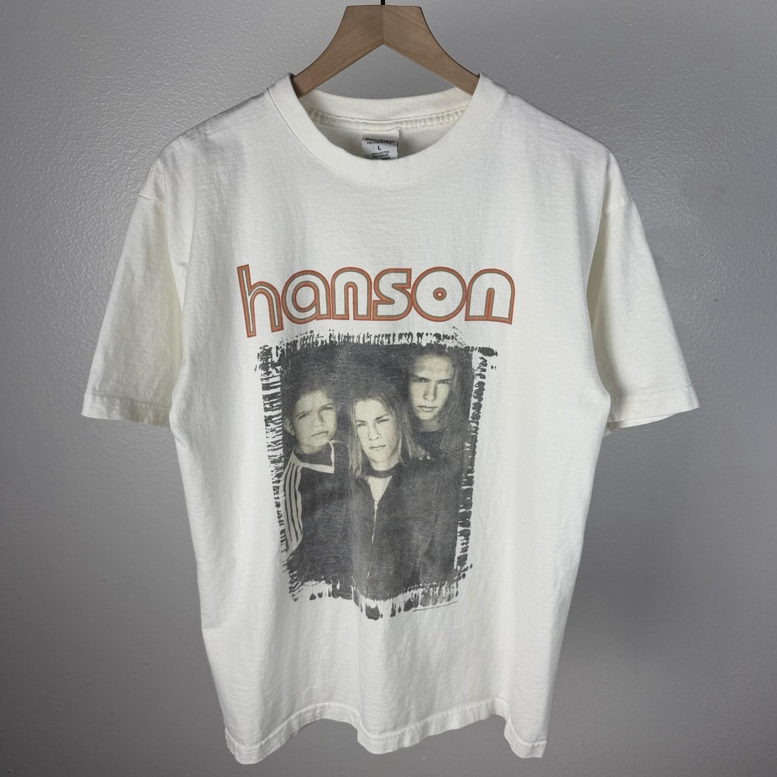 Vintage 90’s Hanson MMMBop Double Sided PolyGram Band 1997 T Shirt Size Large Unisex T-Shirt S