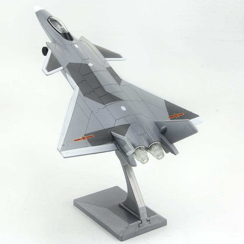 Amber Alloy J-20 Fighter Model Toy with Sound & Light – Pull-Back Boxed Edition for Children