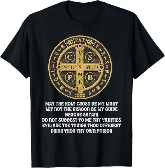 NEW LIMITED Saint Benedict Medal Traditional Latin Catholic Design Best T-Shirt