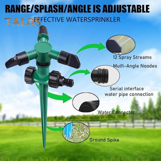 Watering Sprinkler 360 Degree Rotating Garden Sprinkler Large Area Coverage Lawn Sprinkler with Spike for Plant Irrigation