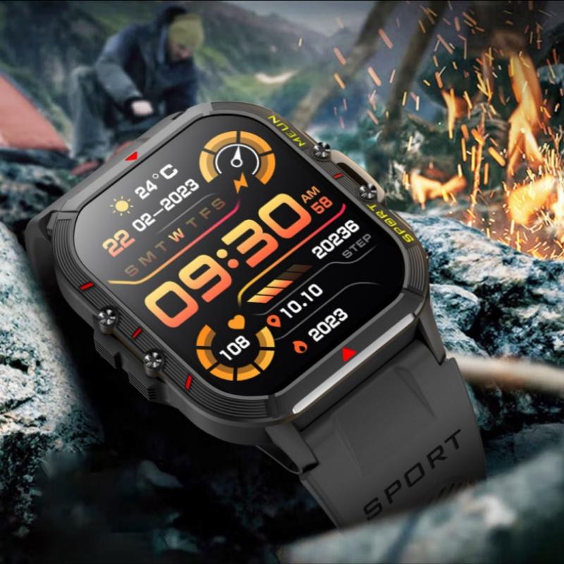 Rainbuvvy T21 Outdoor Smartwatch Dual-mode 1.96inch HD 240x282 BT5.2 Bluetooth Call 280mAh IP67 Waterproof Android Rugged Smart Bracelet