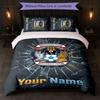 Coventry City FC Benutzerdefinierter Name Text Bettwäsche-Set 1 Bettbezug+2 Kissenbezüge Fußball-Logo Personalisierte Geschenk für Besonderen Anlass Schlafzimmer Dekoration