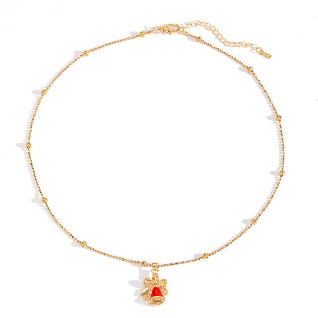 Christmas Necklace Hot-selling Fashion Dripping Oil Snowflake Bell Christmas Tree Pendant Simple Versatile Item