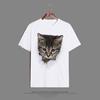 Cat Printed Oversized Loose Casual Cotton Round Neck Short Sleeved Shirt with Worn Clothes T-Shirts Women’s