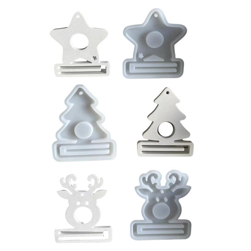 

3Pcs Christmas Silicone Money Holder Moulds for Money Holder, Christmas Themed Pendant Molds with Hole for Epoxy Resin 1