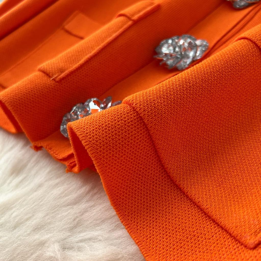 Winter Strickwaren Damen Anzüge Langarm Diamantknöpfe Oberteile+Freizeithosen mit weitem Bein Locker Warme Pullover-Sets