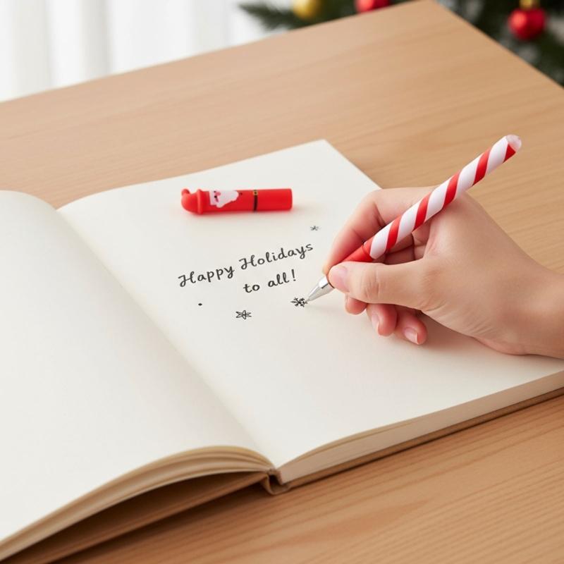 4Pcs Festive Erasable Ballpoint Pens Friendly Plastic Design Comfort Grip Ballpoint Pens Set for Holiday Writing Tools