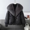 Fashion Winter Jacket Women Korean Big Fur Collar Thick Down Cotton Jacket Parkas Female Short Coat Slim Warm Outerwear