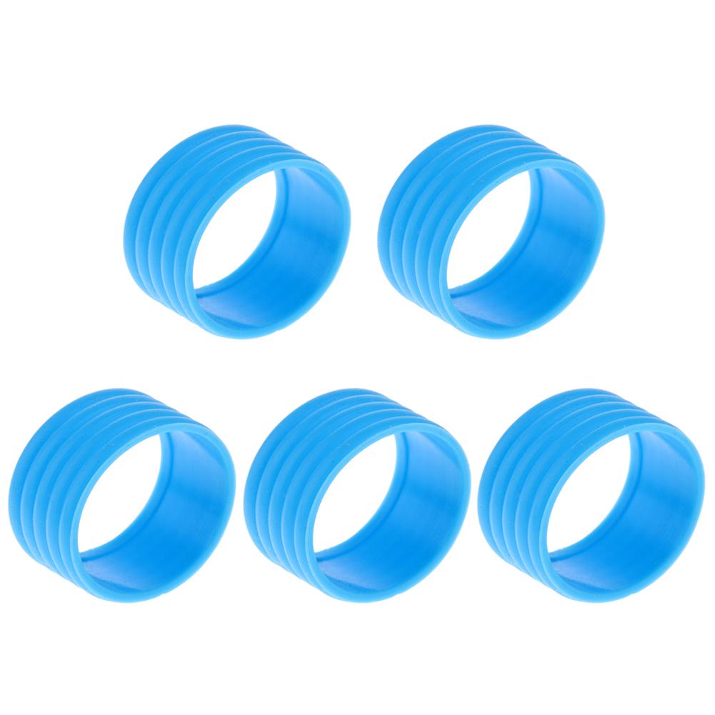 

5 шт. резиновых колец для ручки теннисной ракетки, эластичные резиновые кольца для ручки теннисной ракетки, резиновая лента для грифа бадминтонной ракетки, овергрип синий