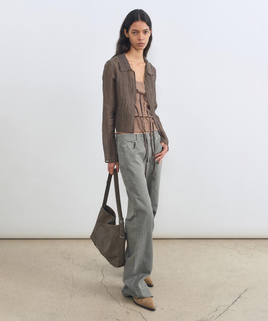 INSILENCE WOMEN Straight Color Denim Khaki Grey