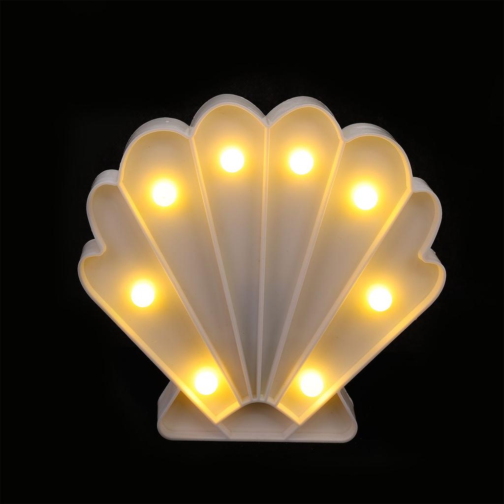 Aesthetic Seashell Modeling Lamp White Plastic Powered LED Night Light Bedside Home Decor Valentine Gift
