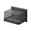 Yamazaki Jitsugyo 5555 Magnetic Bathroom Soap Tray with Cover Black Approx. W12XD8.7XH8cm Tower Protects Soap from Water