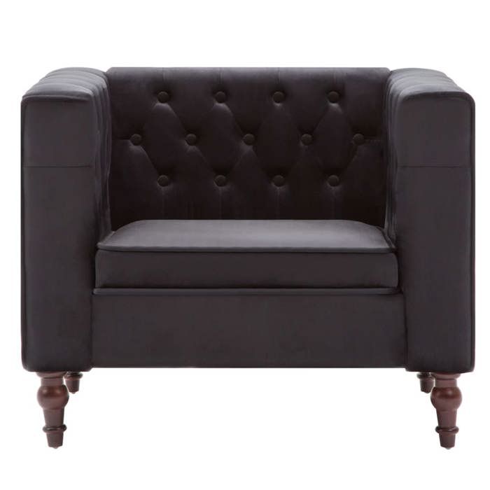 VidaXL Fauteuil avec Revêtement en Velours Noir Canapé à 1 Place de Salon 247012