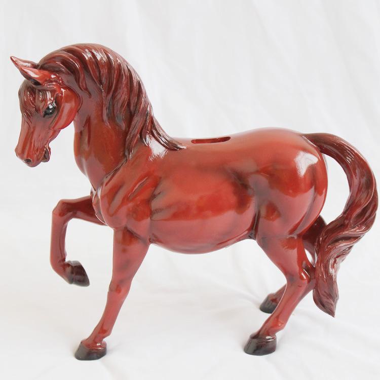 Creative home office business gift horse to success save money piggy bank resin crafts home decoration