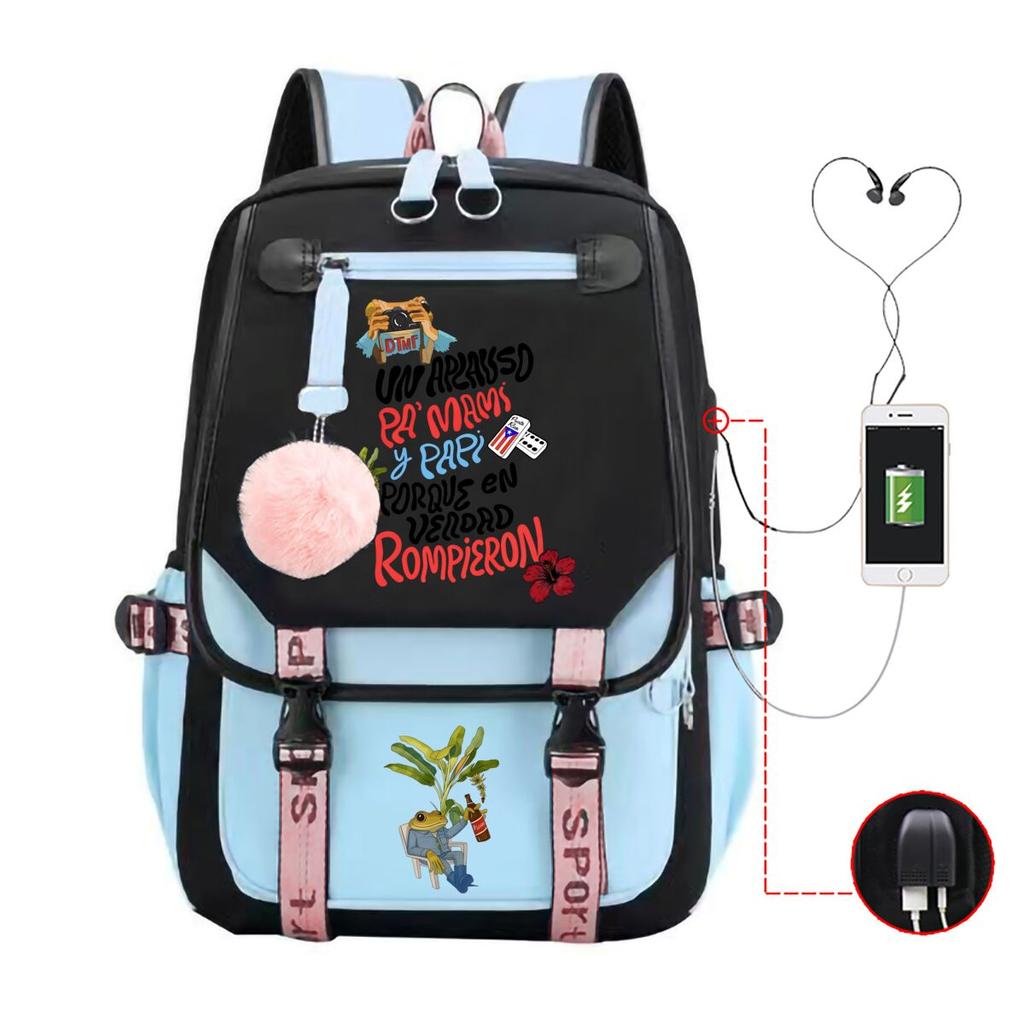 Back To School Mochilas with USB Port Casual Rucksack Teenage Boys Girls Multicolor Backpack Student School Bag Daily Use