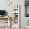 Estantería de Almacenamiento con 5 Compartimentos Abiertos Diseño Moderno Simple Ideal para Sala de Estar Dormitorio Oficina 45 x 21 x 170 cm Blanco y Roble