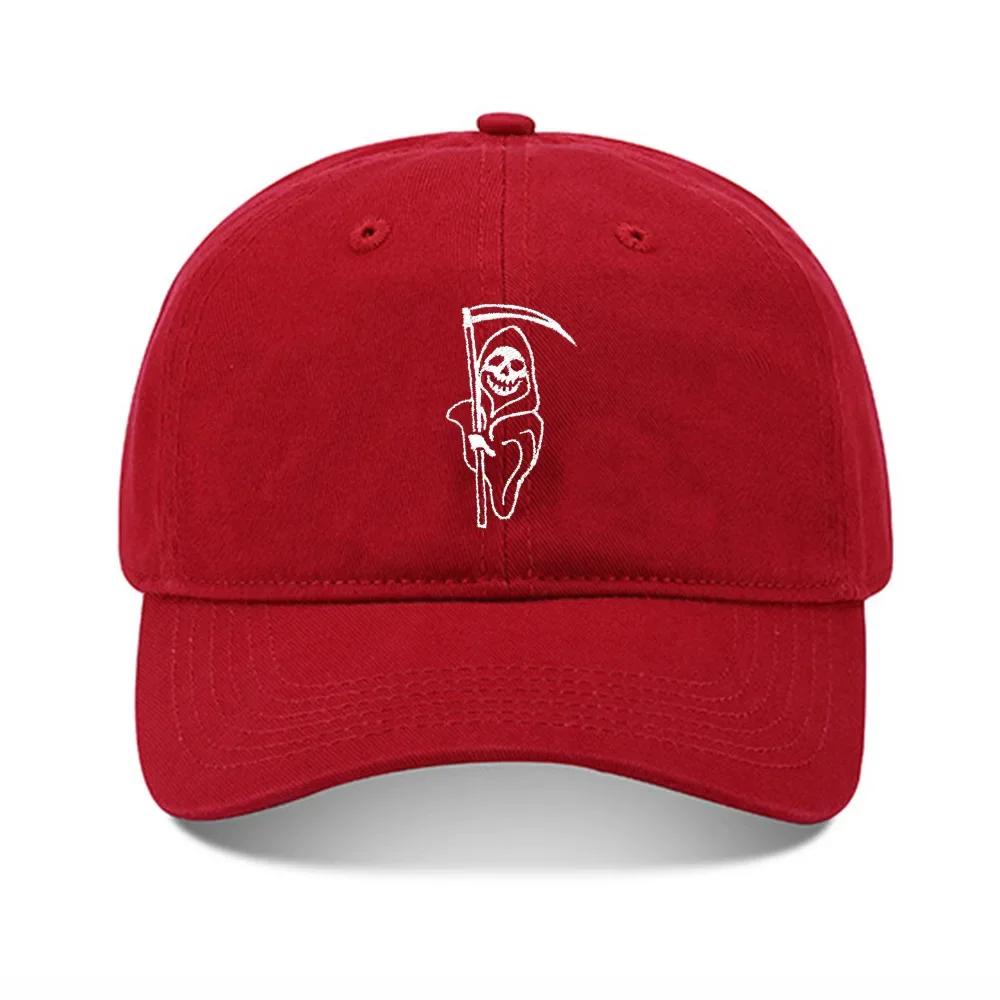Lyprerazy Baseball Caps Death Reaper Unisex Embroidery Baseball Cap Washed Cotton Embroidered Adjustable Cap